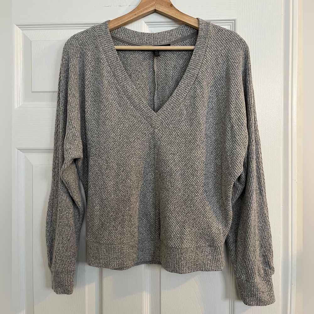 Grey V-Neck Sweater